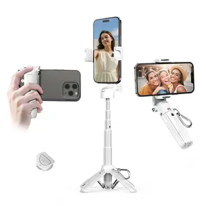 Ormos 3 in 1 new portable selfie stick,Selfie Stick Tripod for iPhone Tripod Grip with 2 Cold Shoes & Remote, Portable Phone Handle for iPhone/Android, 360° Rotation for Vlog, Livestreaming, Photography
