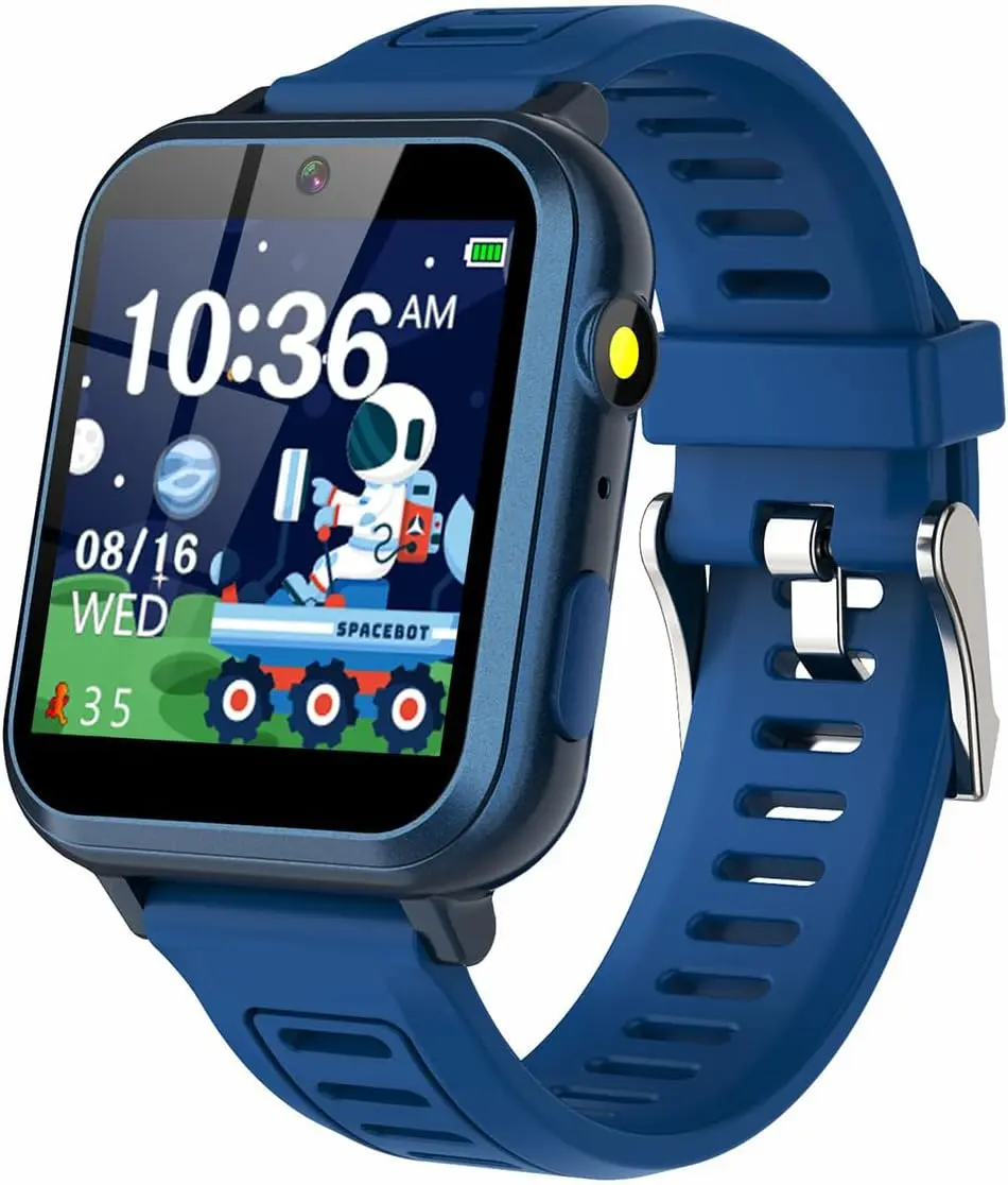 Kids Digital Smart Watch with Silicone Strap & Full Touch Screen - Features 39 Games, Calorie Tracker, Timer, Camera & Music Player, Flashlight, Pedometer, Boys, Children’s, 12/24Hr, Calculator, Calendar, Gifts For 4-12 Year Old Boys Girls, Stopwatch, Bat