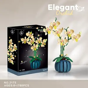 Simulation Immortal Block Flower Set, DIY Puzzle Decoration for Adults and Kids, General Small Particle Desktop Ornament, Gift for Holidays and Birthdays