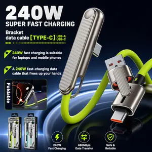 A portable flexible cable, suitable for various charging and data transmission devices. It is fully compatible with full-function data cables as well as adjustable mobile phone stand data charging cables.