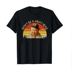 VintageTee Gildan Archie Bunker Don’t Be A Meat Head Vintage T-shirt, All in the Family 70s Tv Sitcom Funny Unisex Tee, Nice Gifts for Women, Men, Teen, Film Fan Cotton Top Shortsleeve Crewneck Tshirt