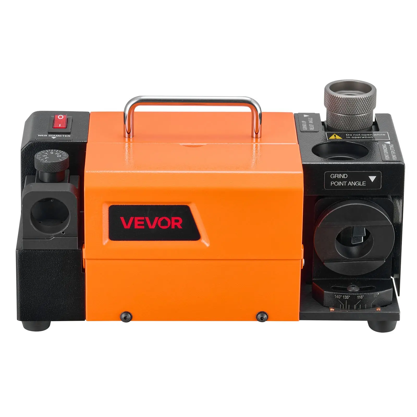VEVOR MR-13D Drill Bit Sharpener, 3-13mm Professional Grinder with 11 Elastic Collets, CBN Wheel, Adjustable Lip Relief Angle & Front Cutting Lip, 95°-135° Adjustable Point Angle, 5800RPM Re-Sharpener, 120W, 18.7 lbs, 11.4x5.5x6.3 Inch