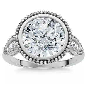 2 1/5Ct Diamond Luna Lab Grown Engagement Ring White, Yellow or Rose Gold