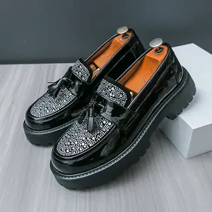 Men's Fashionable Casual Tassel Decor PU LeatherSlip-on Shoes, Men's Shoes, Office Shoes, Tassel LoafersMen, Simple Design Elegan Plain Round Toe Loafers, Business Style Temperament Flats for Daily Wear, WorkShoes Boy Women, gift men