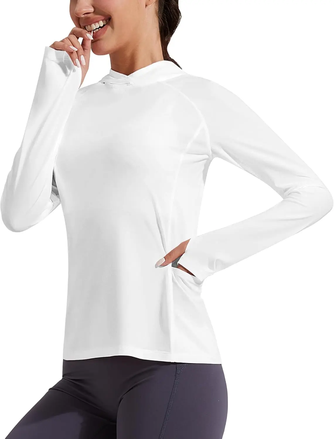Pioneer Camp Womens UPF 50+ Sun Protection Hoodie Shirt with Pockets Long Sleeve Fishing Hiking Outdoor UV Shirts Lightweight
