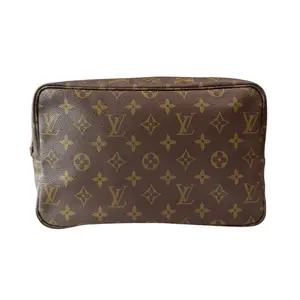 Pre-owned Louis Vuitton coated canvas Clutches & Wristlets Monogram Trousse 28