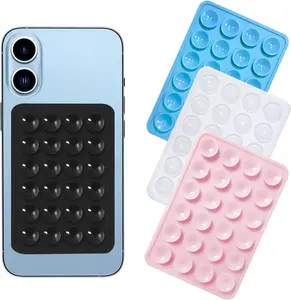 2PCS silicone suction phone case mount, non-slip suction cup phone mount, hands-free phone accessories holder for selfies and videos, silicone adhesive phone stand sticky for cell phones/smartphones