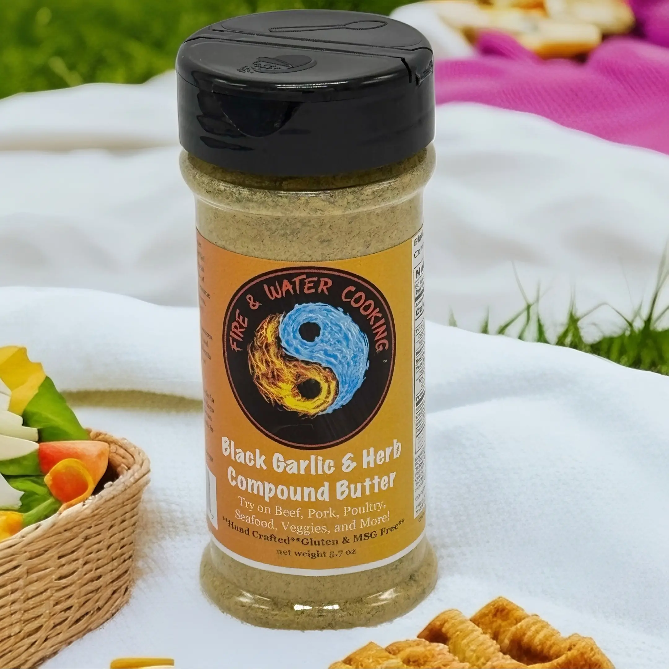 Fire & Water Cooking Black Garlic & Herb Compound Butter Seasoning Aromatic Spices All Natural Cinnamon