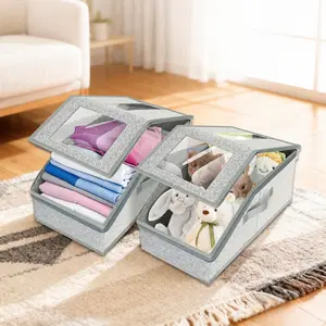 Baseball Cap Storage Box,Stackable Hat Organizer with Clear Window for Closet, Large Capacity Foldable Hat Storage Bin Holds 30 Caps, Dustproof Cap Container with Sturdy Cardboard Insert,Space Saving Bedroom Organizer for Men Women,Golf Hats & Accessories