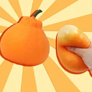 Orange Squishes Stress Balls Simulation Fruit Squishies Dough Ball Squeeze Toys Stress Relief Decompression Toys