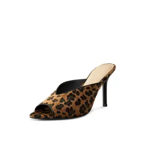 Mule Heels for Women Stiletto High Heels Open Pointed Peep Toe Summer Sandals Slip on Sexy Heeled for Party Dressy Prom Wedding
