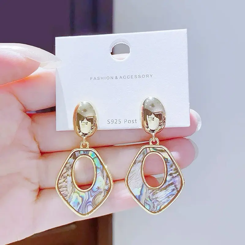 GIGI ARIA EARRINGS 14K Gold Plated Abalone Shell Dangle Earrings for Women Jewelry