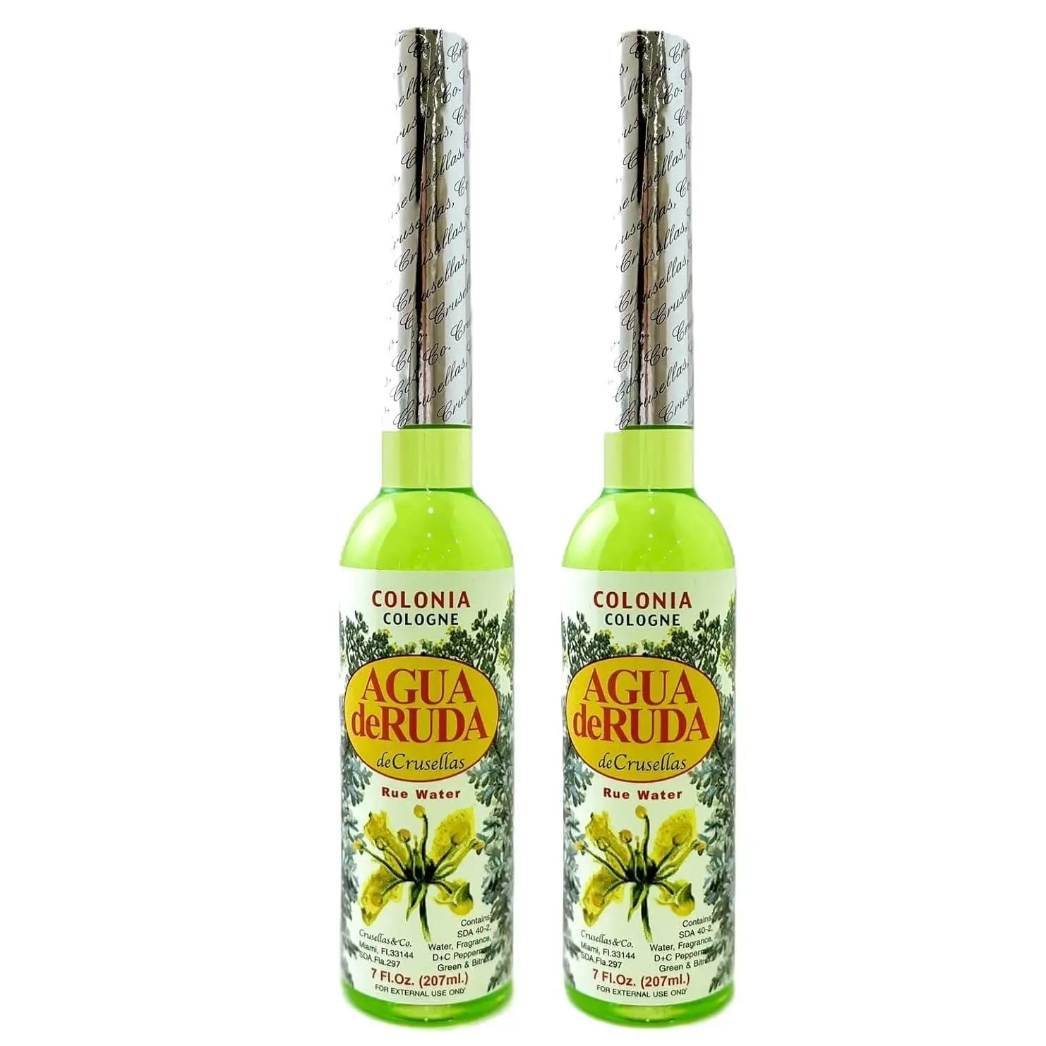 Crusellas Rue Water (Agua de Ruda) Splash Cologne 7 Fl. Oz. (Pack of 2)