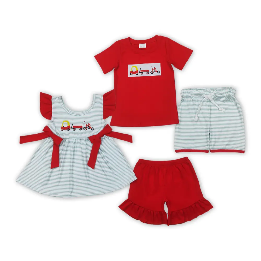 Unisex Kids Short Sleeve Set, Trendy Golf Cart Print Breathable Fitted Matching Summer Outfit for Toddler Siblings & Twins, Besties, 4T, Matching Sets, Basic, Golf Print, 3/6M - 7/8T, 3T