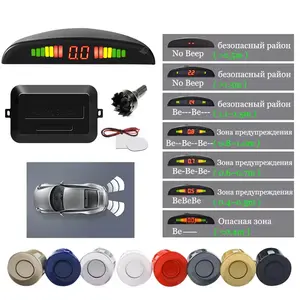 Car LED Parking Sensor Kit 4 Sensors 22mm Backlight Display Reverse Backup Radar Monitor System 12VLED ScreenSound Alert Indicator