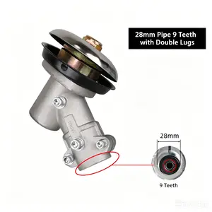 28mm 9T Double Ear Gear Head Assembly | High-Torque Brush Cutter Replacement Part universal grass trimmer accessory