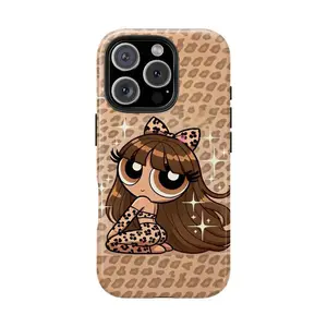 Vibrant P0w3rpuff Girls Cute Tough Phone Case, Durable Cartoon Protective Cover Compatible with iPhone 7-17 Air Pro Max & Samsung Series, Perfect Christmas Lovely Gift| LUMN Studio
