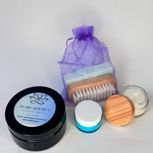 Pure Source Skin Moisturizer with Salt and Scrub for Bath and Lip Care