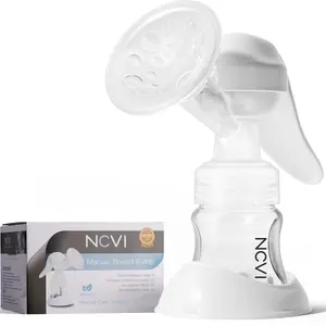 NCVI Manual Breast Pump, 20mm Soft Silicone Flange, Single Hand-Held Pump 5oz, BPA-Free, Two Adjustable Suction Modes, Fits 17–20mm