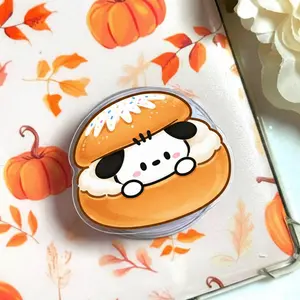 Cute Puppy Bun MagSafe Phone Grip – Kawaii Pastry Dog Magnetic Pop Socket & Kickstand – Cozy Phone & Kindle Accessory
