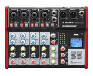 Professional 6 Channel PA Mixer / Independently Phantom Power MU-SE6ME