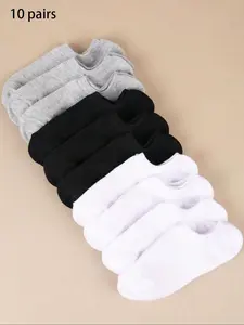 Women's Solid Ankle Socks, Casual Comfy Breathable Socks for Daily Wear, Multipack Knit Socks for All Seasons, Socks Pairs