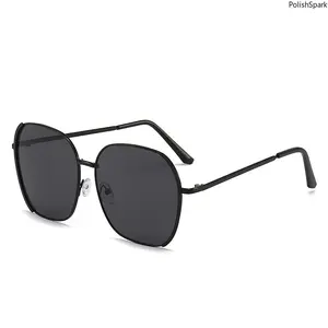 Oversized Square Metal Sunglasses for Women Men, UV Protection Trendy Fashion Big Frame Sun Glasses, HD Anti-Glare Shades for Daily Driving Travel summervibes