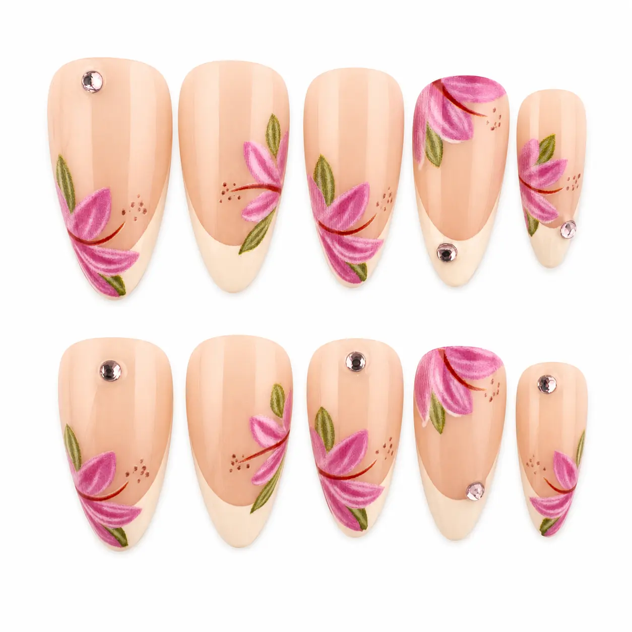 Lily Dew | set of 24 reusable press-on nails | Fits all size nails | IZZYNAILSTUDIO