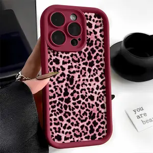 Pink Leopard Print Case for iPhone 17 Pro Max 16 16e 15 14 Plus 13 12 Mini 11 Air X XS Pattern Soft TPU Rubber Camera Protection Rugged Mobile Phone Cover Gift 2D printing