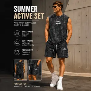 Summer men’s breathable tie-dye set, a summer wardrobe essential, ice silk quick-dry fabric, two-piece set for men, men’s set, stylish set, casual set