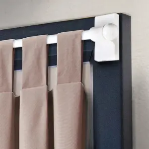 212 MAIN Mag-01 Central Design White Magnetic Curtain Rod - 0.4375 in. Diameter, Adjustable Curtain Rods, 17-30 in. Extendable, Interior Decoration Accessory