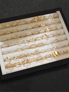 Women's Elegant Faux Pearl Decorated Ring Set, Trendy Exquisite Heart & Leaf & Butterfly Design Ring Set, Chic Gorgeous Vintage Jewelry As Gift for Girlfriend, Dainty Stacking Rings