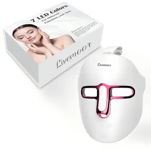 EVFOFO LED Face Mask Light Therapy Device, 7-Color with 850nm Infrared & Red Light, Portable Anti-Aging Skin Rejuvenation Tool with Timer for Home Use