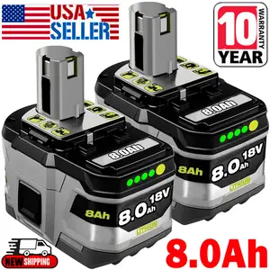 2X For RYOBI P108 18V One Plus High Capacity Battery 18 Volt Lithium-Ion 8.0Ah