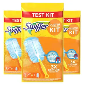 Pack of 3x - Swiffer Duster Starter Kit with Handle & Duster Includes 1 Handle & 1 Duster