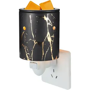 Plug in Wax Warmer for Scented Wax melt Warmer scentsy Plug in Wax melt Warmer Electric Candle Warmer  Decor Gifts for Women(Black  Porcelain)