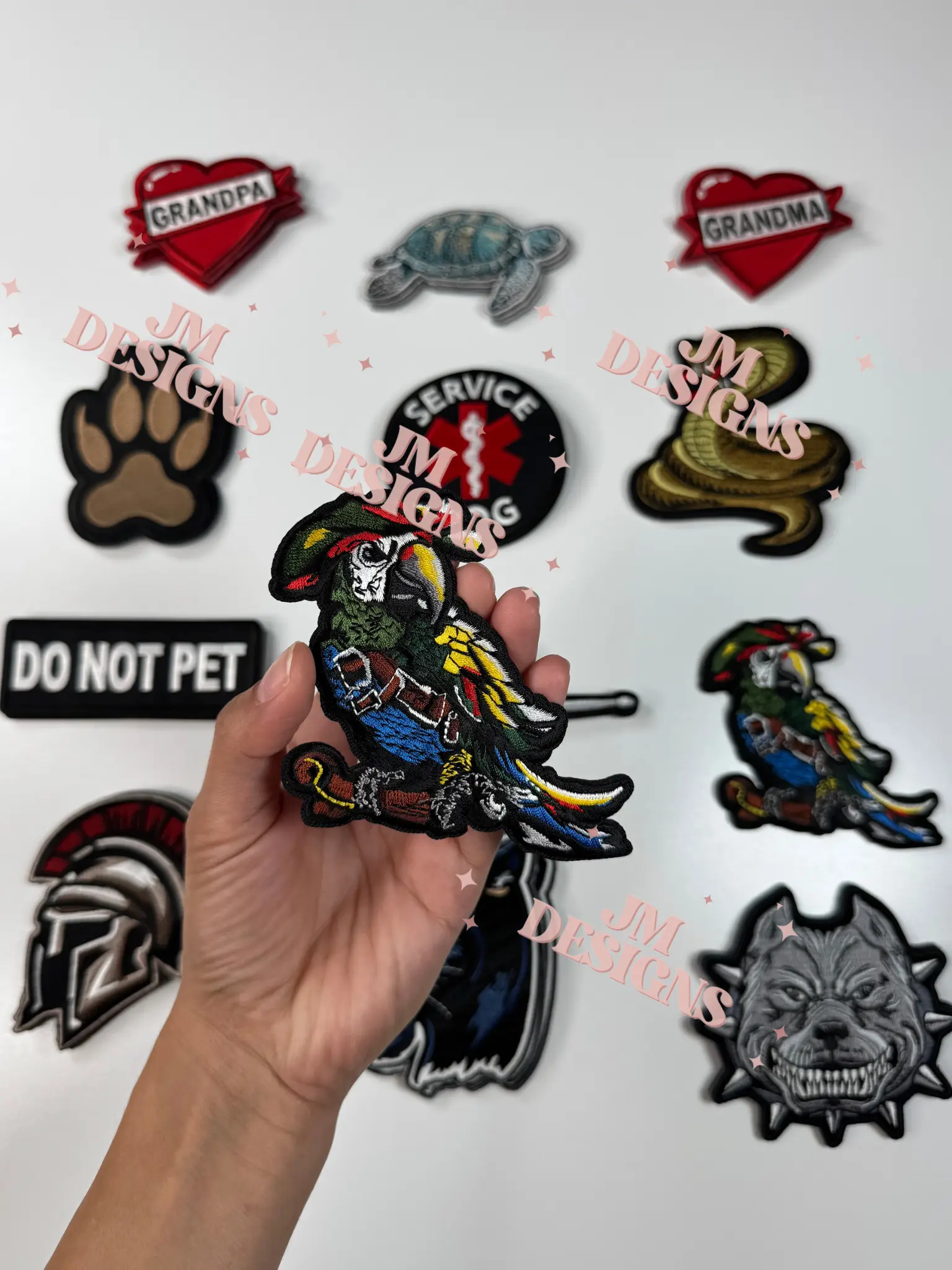 Pirate Parrot Iron On Patch |Iron On |Bold Patch| Funny Patches | Hat Bar|Trucker Hat