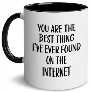 CupiCo Valentine's Day Romantic Ceramic Mug, You Are The Best Thing I Ever Found On The Internet Coffee Mug, Best Gifts For Him/Her Tea Cup