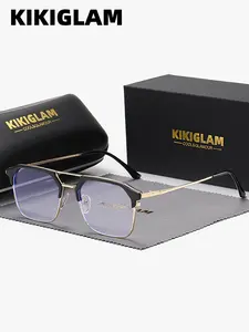 Kikiglam Unisex Fashion Square Frame Blue Light Blocking Glasses, Casual Style, Plastic Material, All Seasons, Leopard Pattern