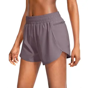 Women's Running with Zipper Pocket High Top Sports Gym Sports Ladies Belt Padding bandit  running sporty short yoga sport short solid color summer short workout gym  woman gym yoga workout midsize running athletic  track  splits tiktok  shop lycra  shorts