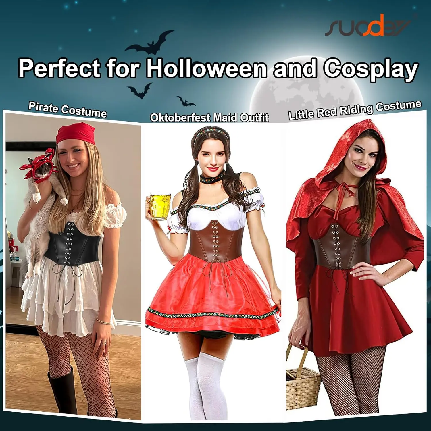Lace-up Cinch Bustiers Corset Belt for Women, Elastic Tie 
