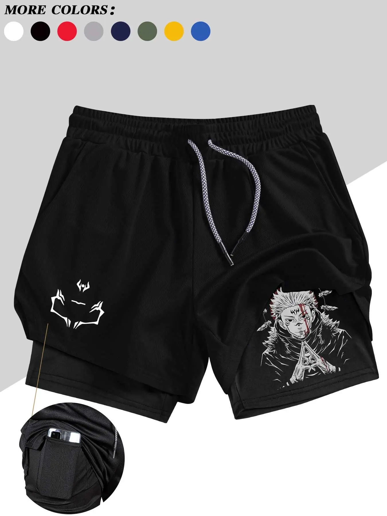 Men's Belief Conquers Fear Printed Gym Shorts, Workout Exercise Shorts, Fitness Workout Shorts, Sports Yoga Shorts, Stretch Knitted Fabric, Perfect for Running Training Yoga Outdoor Activities, Sporty Casual Style, Workout Impact Shorts