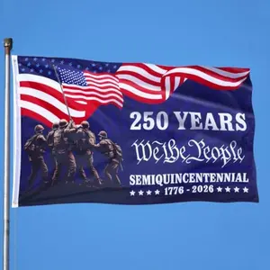 USA 250th Anniversary Semiquincentennial Double-Sided Flags, 3x5 FT Polyester Rainproof Heavy-Duty Outdoor Banner with Grommets, Patriotic Decor for Independence Day Garden Home, Effortless Setup,summervibes
