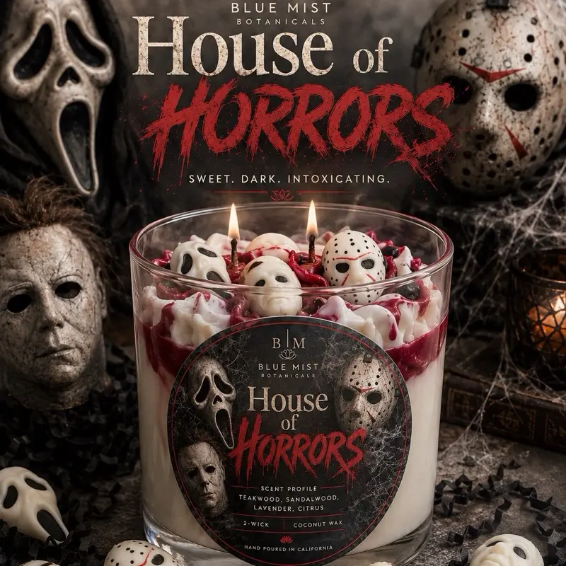 House of Horrors Double-Wick Scented Candle, Halloween-Themed Decorative Candle for Home Ambience