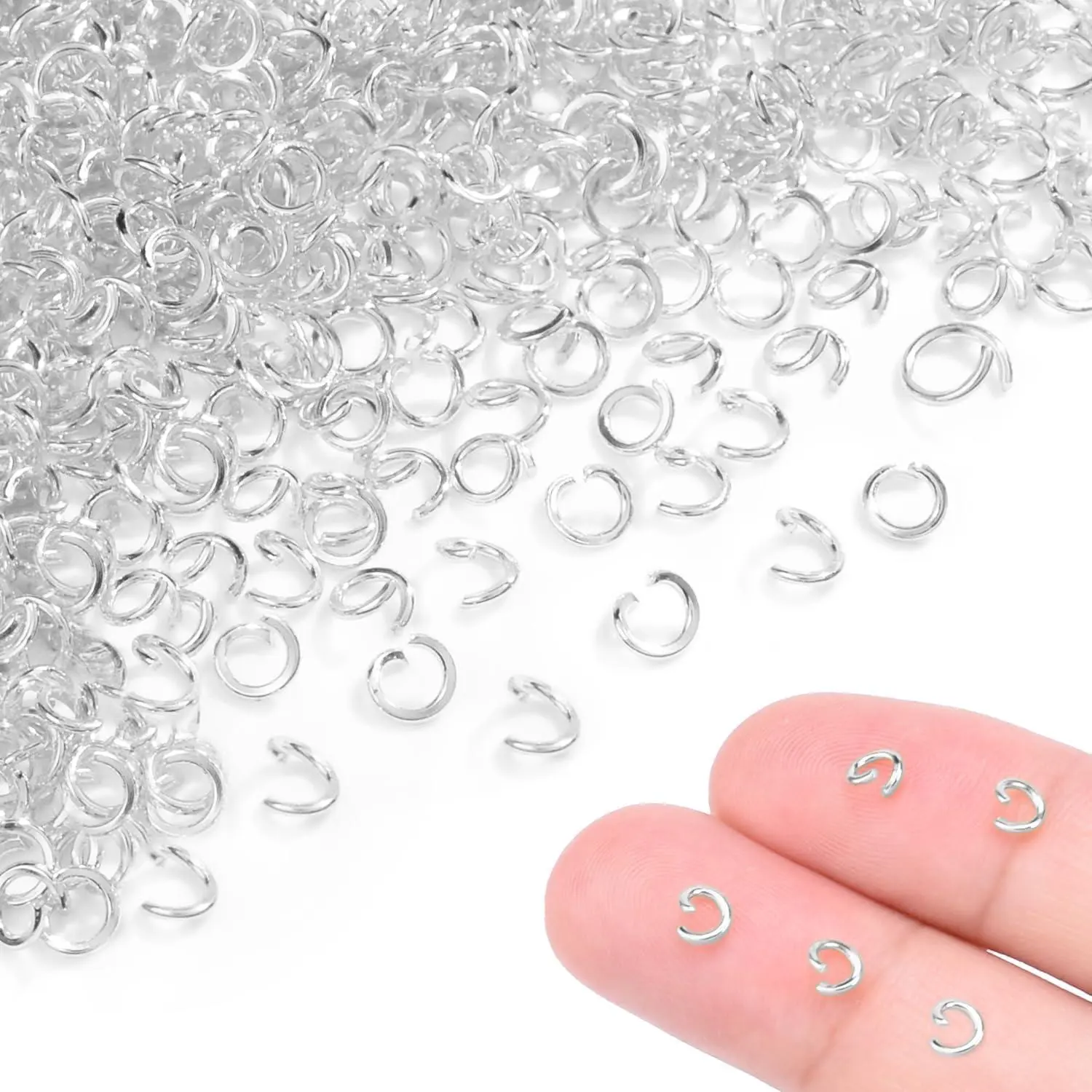 400pcs 5/32" Silver Tiny Jump Rings for Jewelry Making Replacement, Open Jump Ring Metal Jewelry Findings for Bracelets Necklaces Earrings Keychains Connectors Loops Repair Hardware 400pcs 5/32" Silver Tiny Jump Rings for Jewelry Making Replacement, Open Jump Ring Metal Jewelry Findings for Bracelets Necklaces Earrings Keychains Connectors Loops Repair Hardware