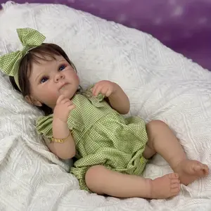 GUESSBELLY 19 Inch 48 CM Full Vinyl Body Reborn Baby Girl Doll Toy For Child Handmade Fashion Birthday Gift For Kids Bathe Bedtime Toy Lifelike