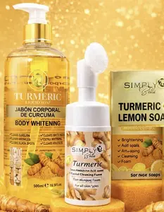 Simply Bella Turmeric Cleansing Soap All in One Set with Kojic Acid Vitamin C Shea Butter & Essential Oils for Radiant Skin