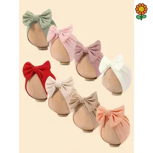 DZP-8 Colors Spring and Autumn Embroidered Headband Hat with Bow Decoration for 1-12 Months Baby, Bow Hair Accessories for Girls, Children's Hair Accessories, Cute Decorative Baby Products, Children's Hair Accessories, Headbands, Girls' Hair Accessories