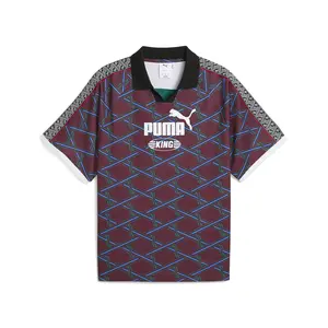 PUMA Mens King Collared Short Sleeve Jersey Casual - Red