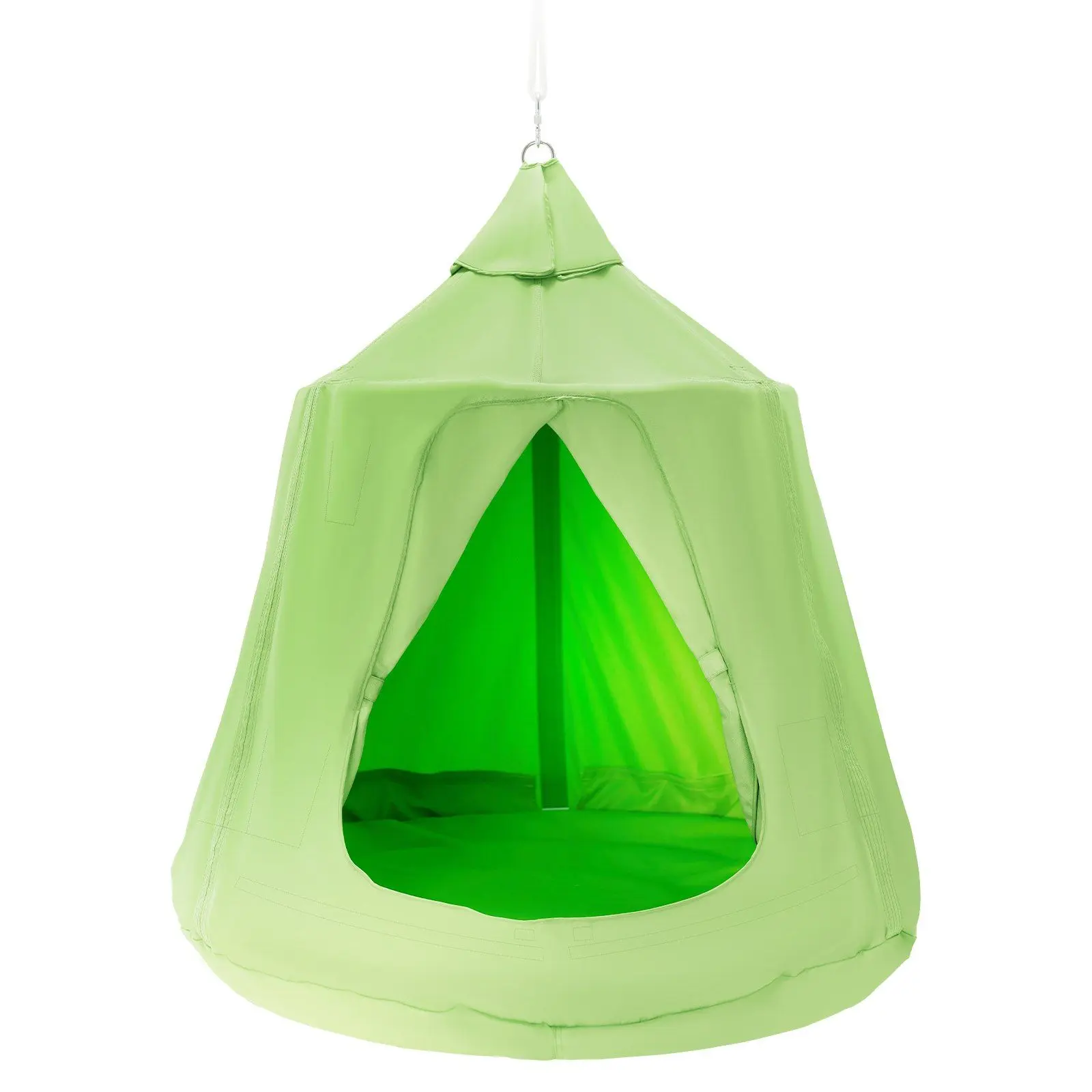 Christmas present VEVOR Hanging Tree Tent, 330 LBS Capacity Hanging Tent Swing for Indoor and Outdoor Hammock Sensory Swing Chair w/LED Lights String, Inflatable Base, Ceiling Swing Pod Play Tent for Kids & Adults
